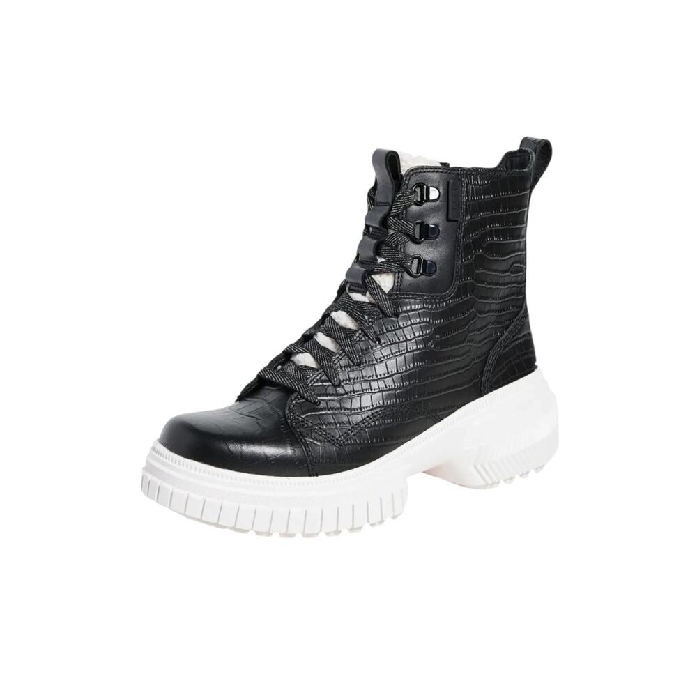 Sorel Ona Ave Lace Lux Waterproof Croc-Embossed Black Boots – Sz 8.5M - Picture 2 of 8